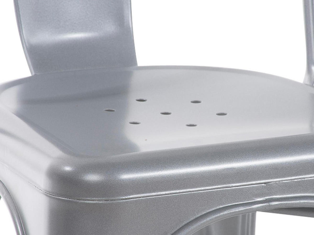 BESUCHERSTUHL Metall Silber - Silberfarben, Metall (44/89/48cm) - CLP