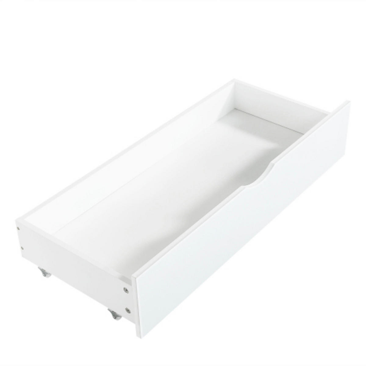 ETAGENBETT 90x200 cm mit Rutsche & Stauraumtreppe, Massivholz + MDF, weiß - Weiß, Holzwerkstoff (90/200cm) - Luhomfu