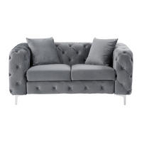 SOFA ohne Schlafmöglichkeit - 2 Personen - Samt, Stoff - Anthrazitgrau - - Anthrazit, Textil (162/76/91cm) - Vente-Unique