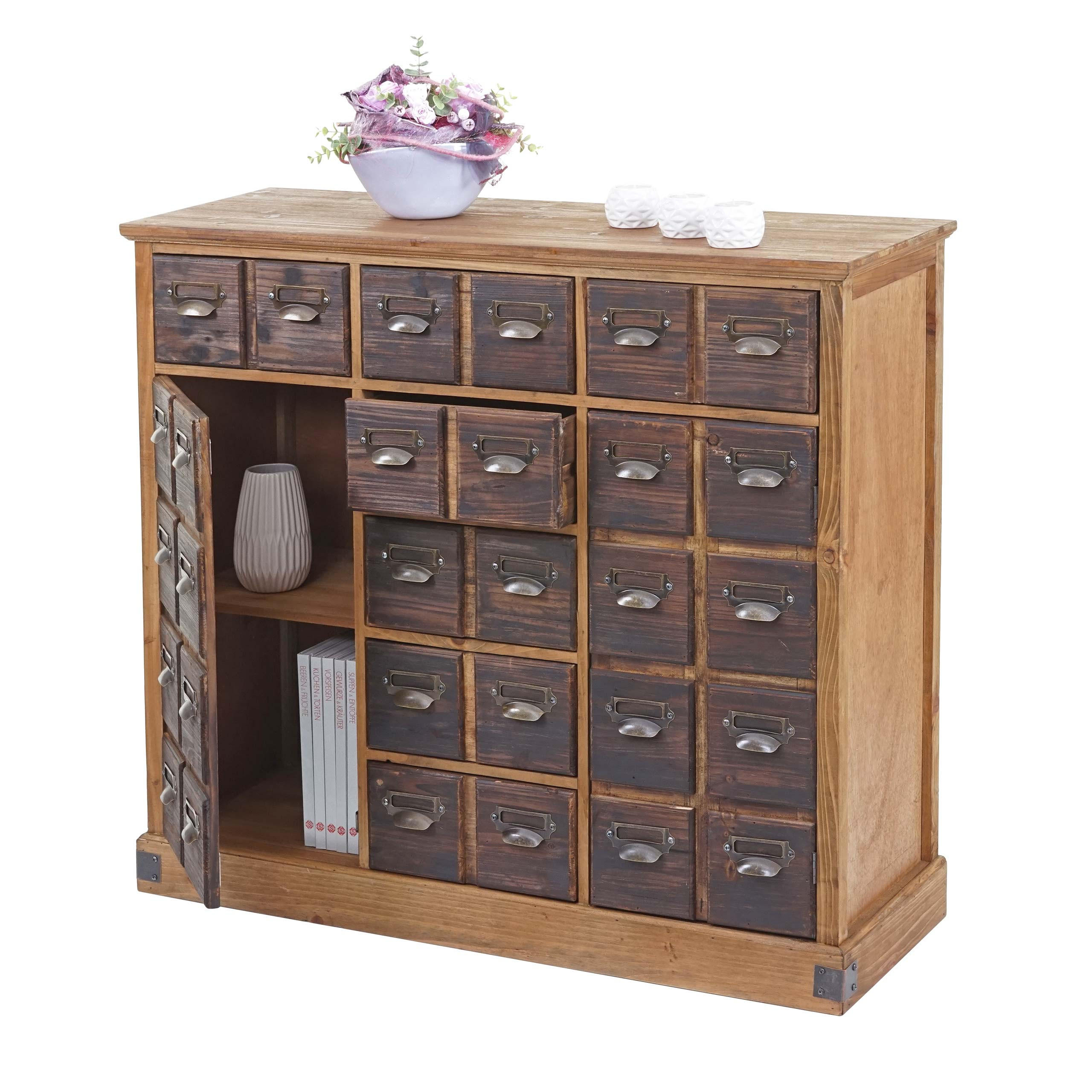 APOTHEKERKOMMODE Braun - Braun, Holz (100/90/35cm) - MCW