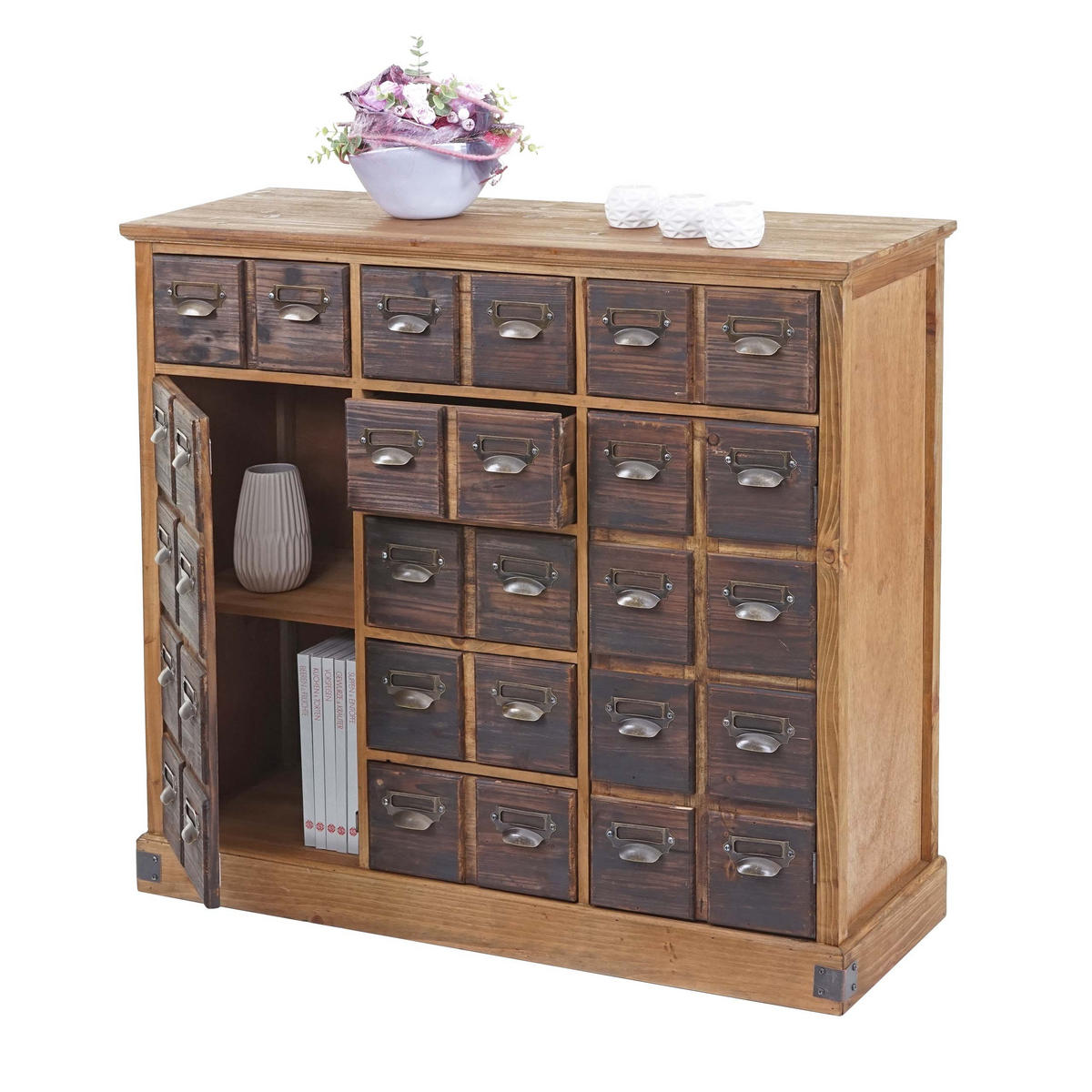 APOTHEKERKOMMODE Braun - Braun, Holz (100/90/35cm) - MCW