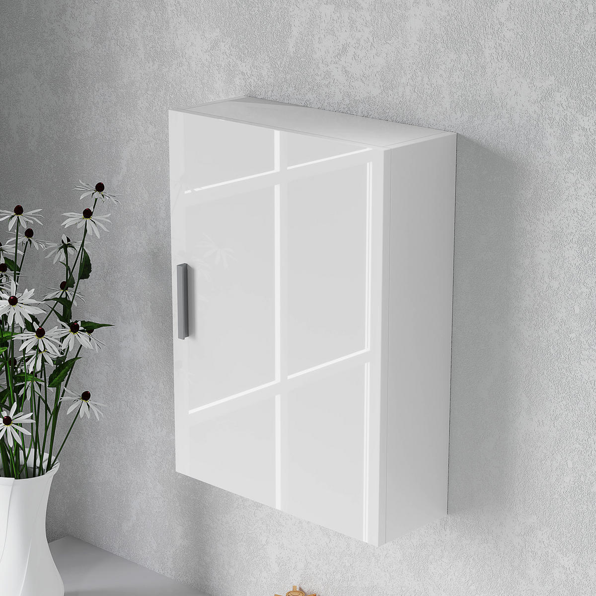 HÄNGESCHRANK Glänzend weiß 1 Stück - Weiß, Kunststoff (40/55/15cm) - GiPP