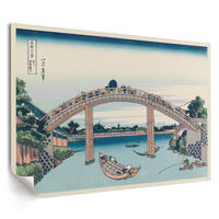POSTER - 84x59 cm (A1) - Hokusai - Blick von unter der Brücke - Blau, Textil (84/59.4/0.1cm) - TULUP