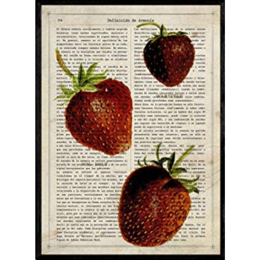 POSTER Erdbeeren. A4 Rahmenlos - Klar, Papier (29.7/5/21cm) - Nacnic