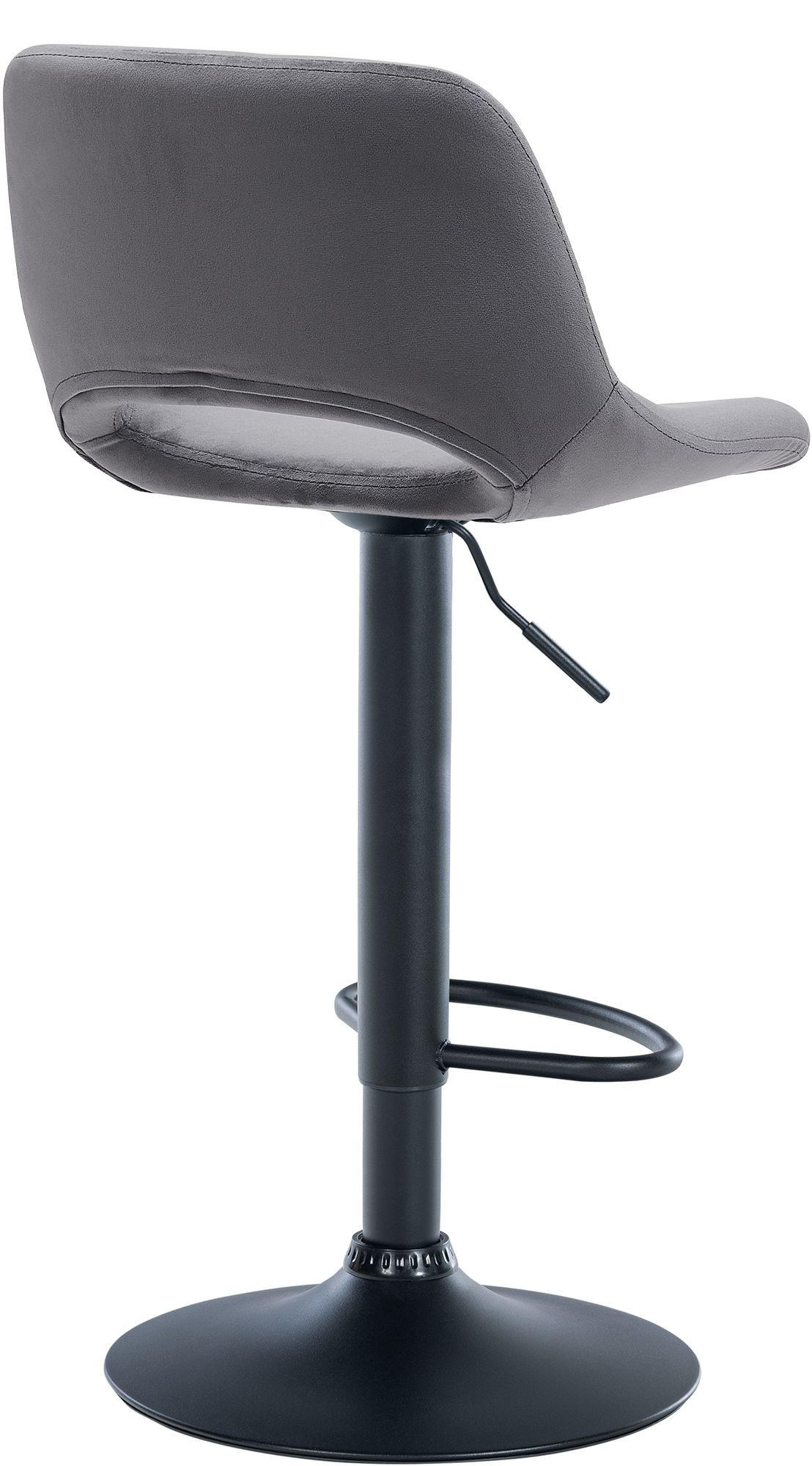 BARHOCKER 2er Set Samt dunkelgrau - Dunkelgrau/Schwarz, Textil/Metall (42/86/46cm) - CLP