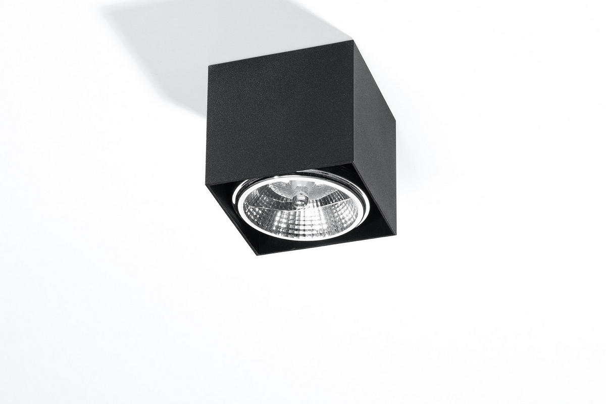 DECKENLEUCHTE Aluminium Schwarz Würfel - Schwarz, Metall (12/12/11cm) - Sollux Lighting