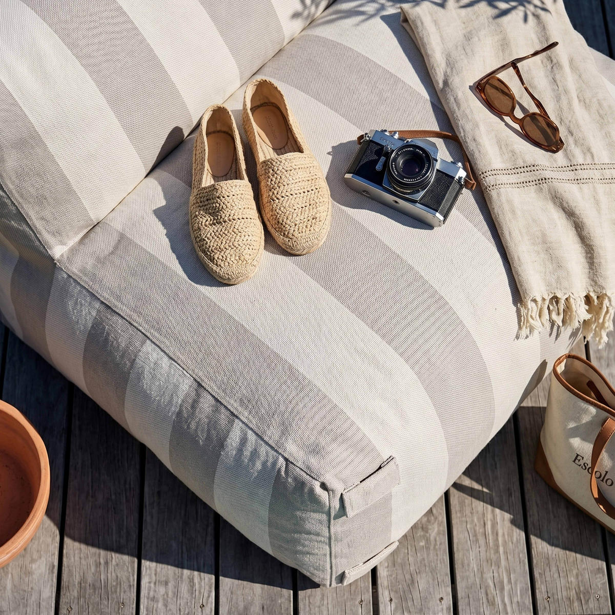 GARTENSESSEL, Beigefarbe - Beige, Textil (85/65/85cm) - Oviala