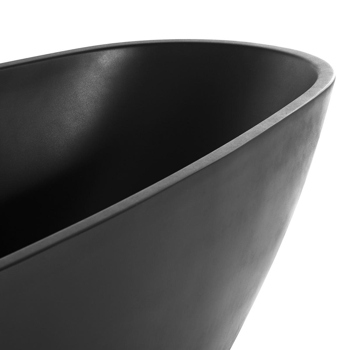 BADEWANNE FREISTEHEND 82x173x60 cm schwarz Guiana - Schwarz, Kunststoff (82/60/173cm) - Beliani