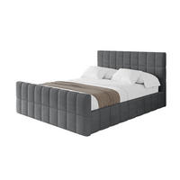 POLSTERBETT mit Bettkasten, Fußteil und Lattenrost, Boxbett mit Matratze H3/H4 - AMEA-Z 180x200 Dunkelgrau - Anthrazit, Holzwerkstoff/Textil (180/200cm) - ALTDECOR