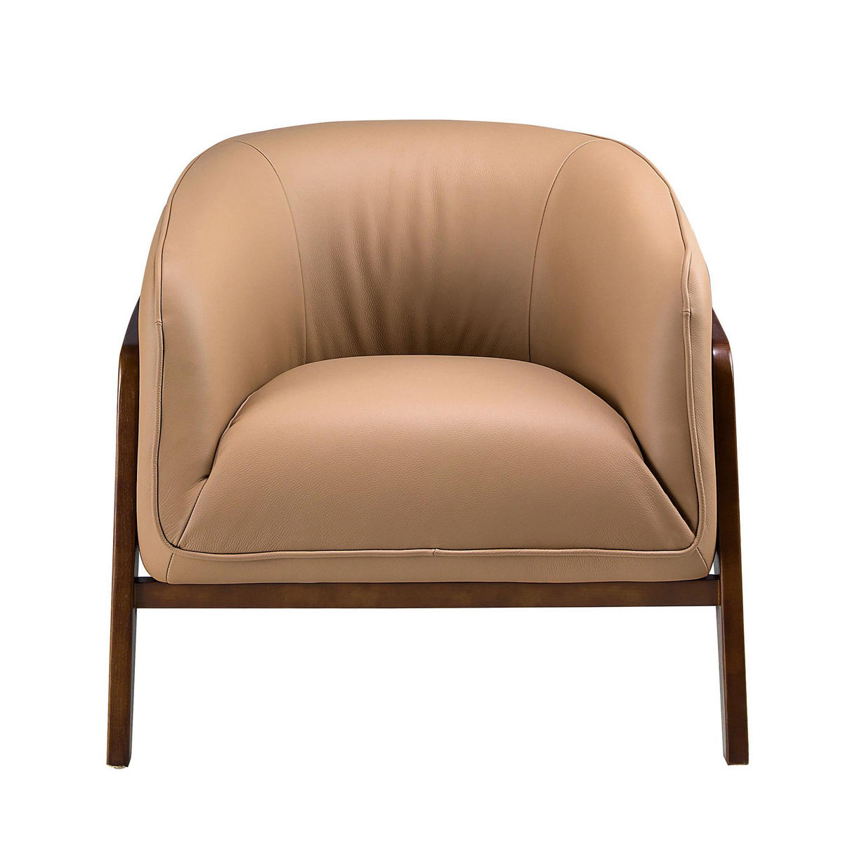 SESSEL Brauner 82/87/73 cm - Walnussfarben/Braun, Leder/Holz (82/73/87cm) - ANGEL CERDA