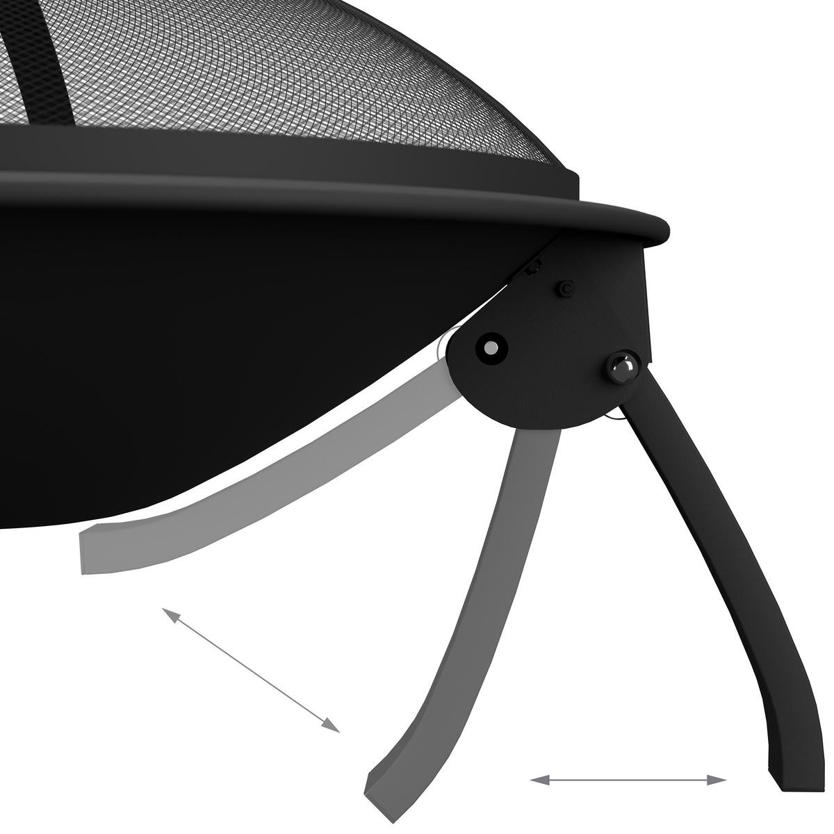FEUERSCHALE - Schwarz, Kunststoff/Metall (60/37/60cm) - Relaxdays