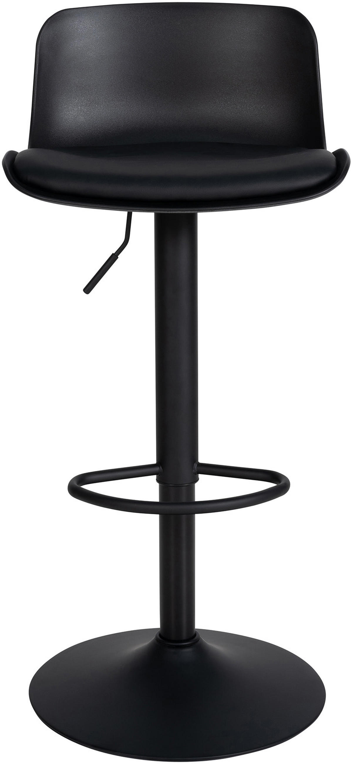 BARHOCKER 2er Set Cabel Kunstleder Schwarz - Schwarz, Leder/Metall (43.5/75/46cm) - DELUKE