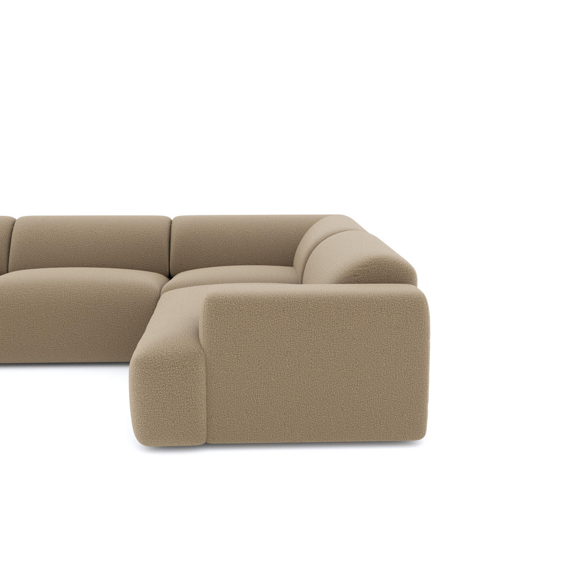 WOHNLANDSCHAFT Bouclé-Stoff Taupe 354cm - Taupe, Textil (354/164cm) - Sia Home