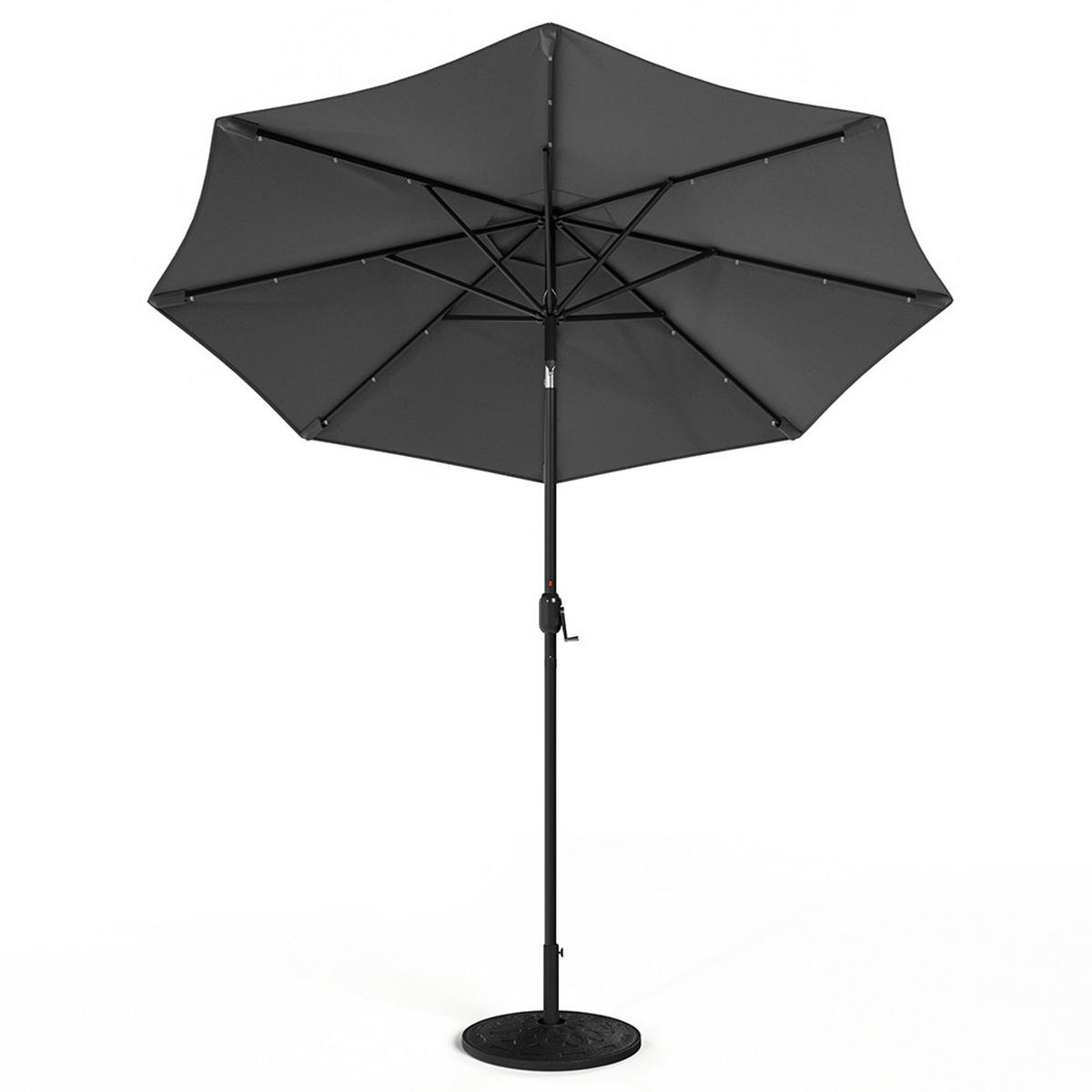 SONNENSCHIRM aus Polyester Metall mit Resin-Sockel Schwarz drehbar 360° neigbar 60° 3 x 2.4m Ø49 × 35 cm - Schwarz, Metall (300/240cm) - Livingandhome