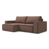 ECKSOFA mit Schlaffunktion Strukturstoff Stoff Pink - Pink/Hellrosa, Kunststoff/Textil (148/257cm) - Makamii