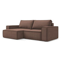 ECKSOFA mit Schlaffunktion Strukturstoff Stoff Pink - Pink/Hellrosa, Kunststoff/Textil (148/257cm) - Makamii