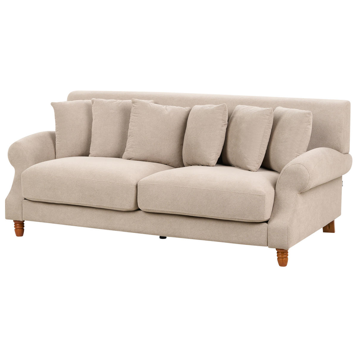 2-SITZER-SOFA beige Eike - Beige/Dunkelbraun, Textil (186/82/102cm) - Beliani