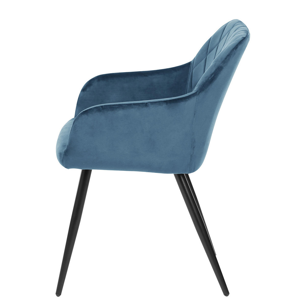 ARMLEHNENSTUHL - 2er-Set - Blau/Schwarz, Textil/Metall (54/83/60cm) - home24