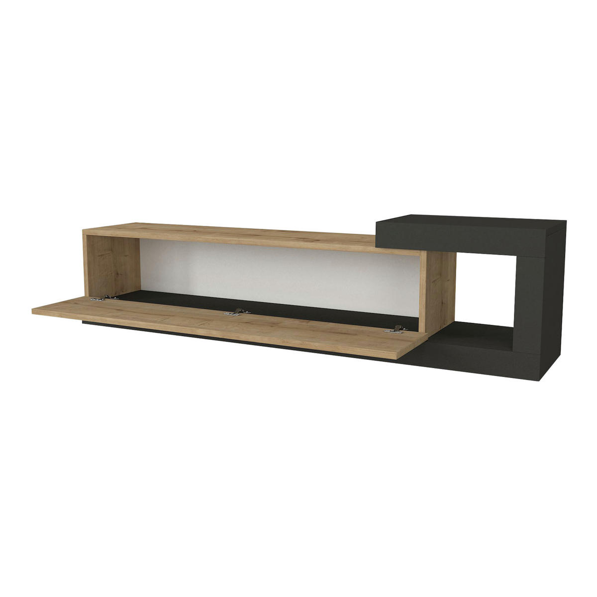 TV-ELEMENT Luhanka - Eichefarben, Holzwerkstoff (150/38.5/29.5cm) - [en.casa]