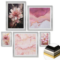 WANDBILDER 5er Set - 50x50 cm & 20x30 cm & 40x60 cm Silberner Rahmen - Waldlandschaften der Wildnis - Silberfarben, Kunststoff (40/60cm) - ArtPrintCave