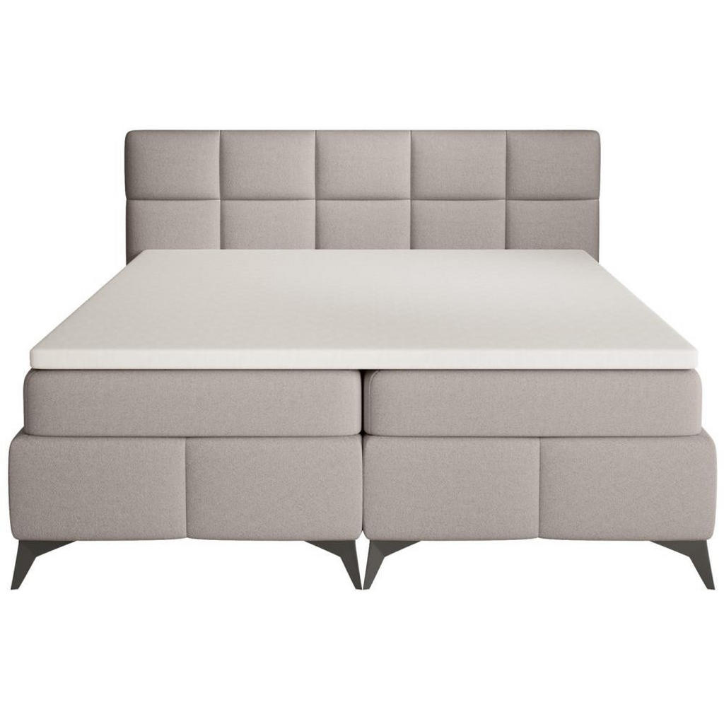 Thumbnail - Beautysofa Boxbett, Hellbraun, Textil, 180x200 cm, Schlafzimmer, Betten, Boxspringbetten