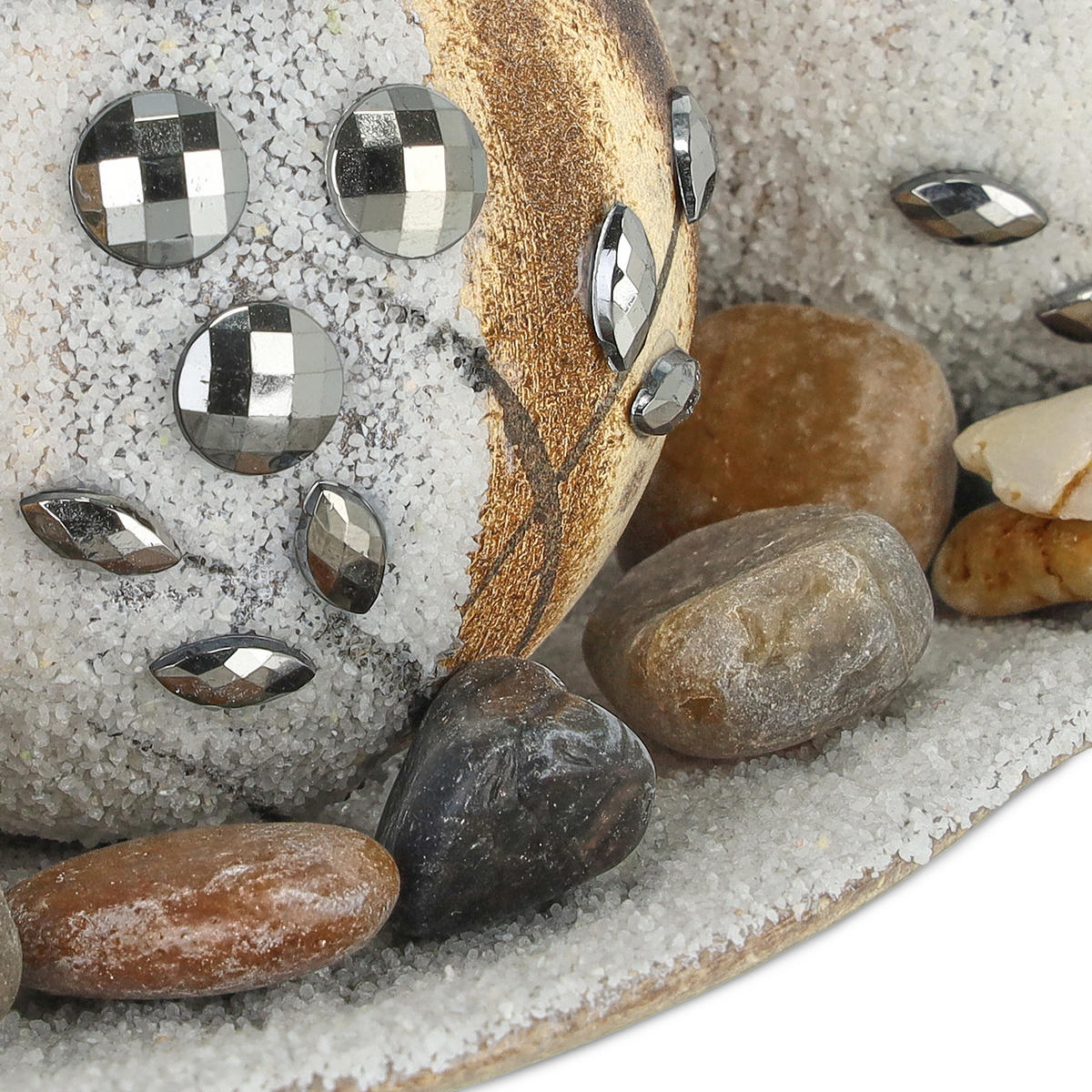 TEELICHTHALTER - Multicolor, Holzwerkstoff/Stein (7cm) - Relaxdays