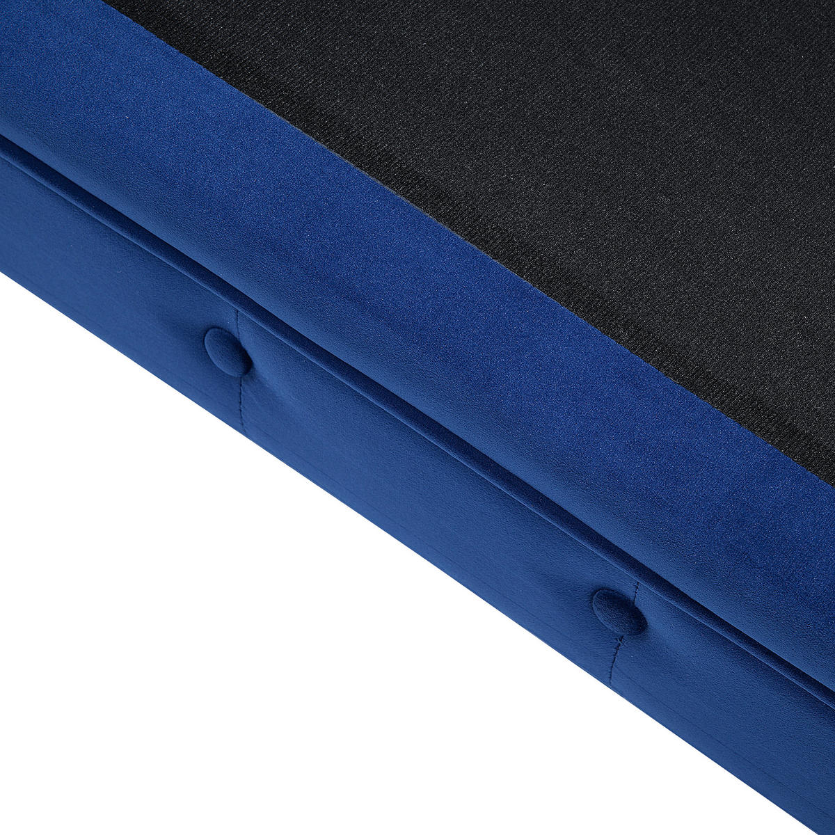 SESSEL Samtstoff kobaltblau Chesterfield - Blau/Dunkelbraun, Textil (110/70/75cm) - Beliani