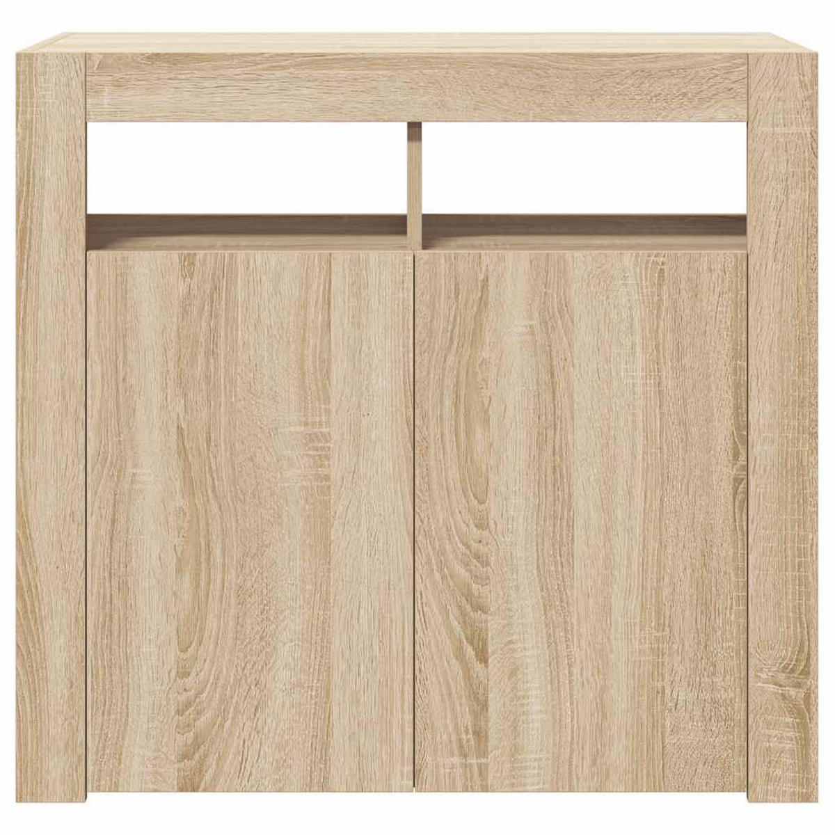 SIDEBOARD mit LED-Licht 80/35/75 cm aus Holzwerkstoff Sonoma-Eiche Dekor - Sonoma Eiche, Holz (80/75/35cm) - vidaXL