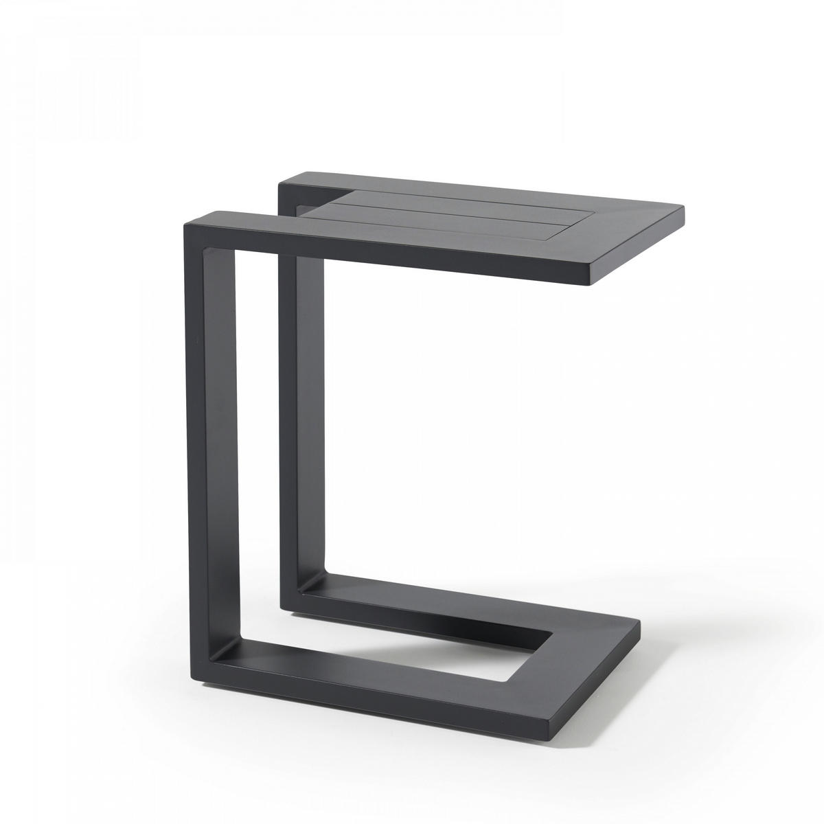 SONNENLIEGE mit Ablage, Grau - Grau, Metall (75/74/202cm) - Oviala