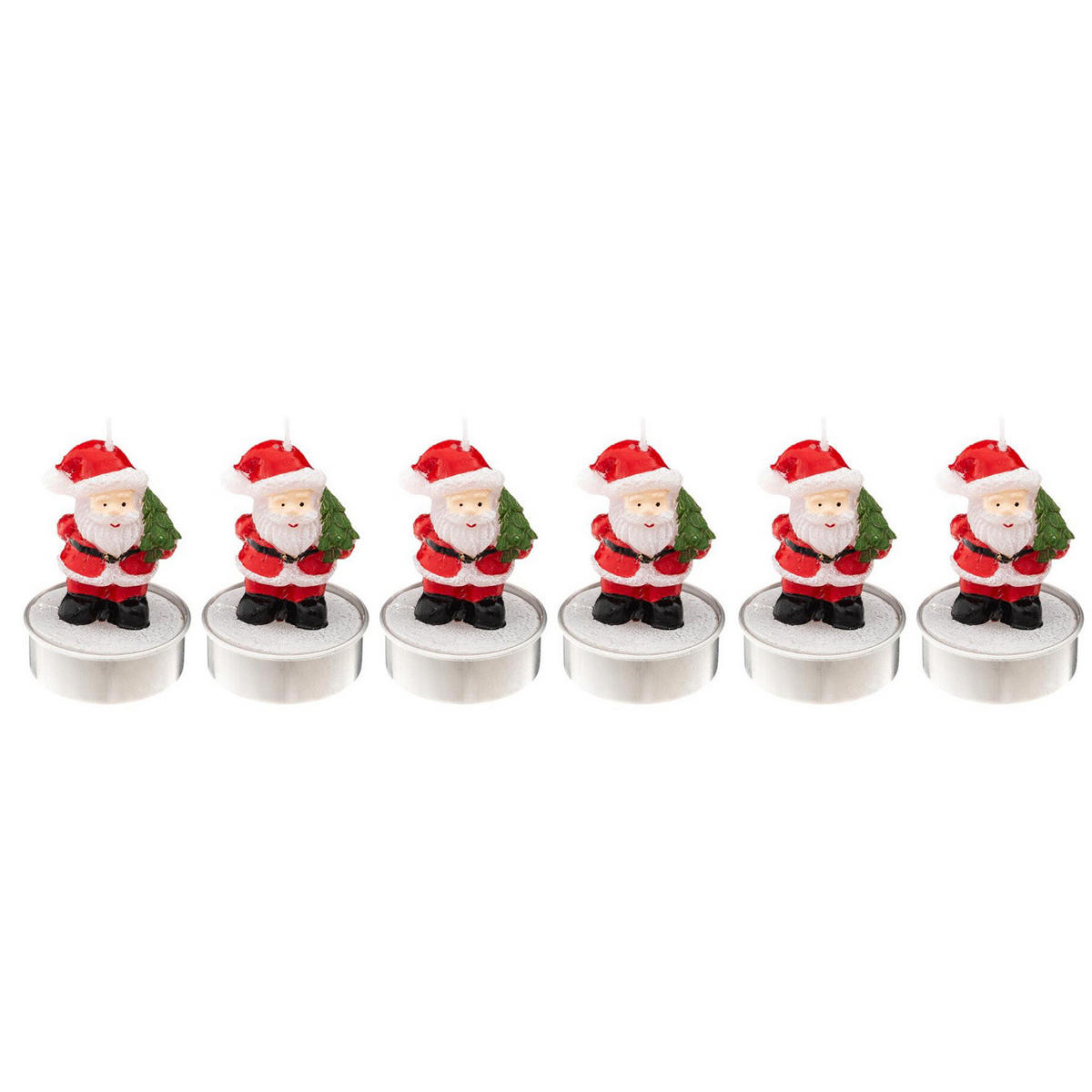 TEELICHTHALTER Weihnachtsmann 6er-Set - Multicolor, Paraffin (4/5.8cm) - Atmosphera Createur d´interieur