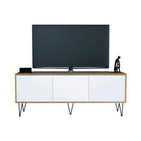 TV-BOARD Elisa, Lowboard mit Push-to-Open, Made in Germany, Moderner Fernsehschrank, Eiche Evoke/Weiß matt (152,5 x 60,5 x 37 cm) - Weiß, Holzwerkstoff (152.5/60.5/37cm) - InnoFurn