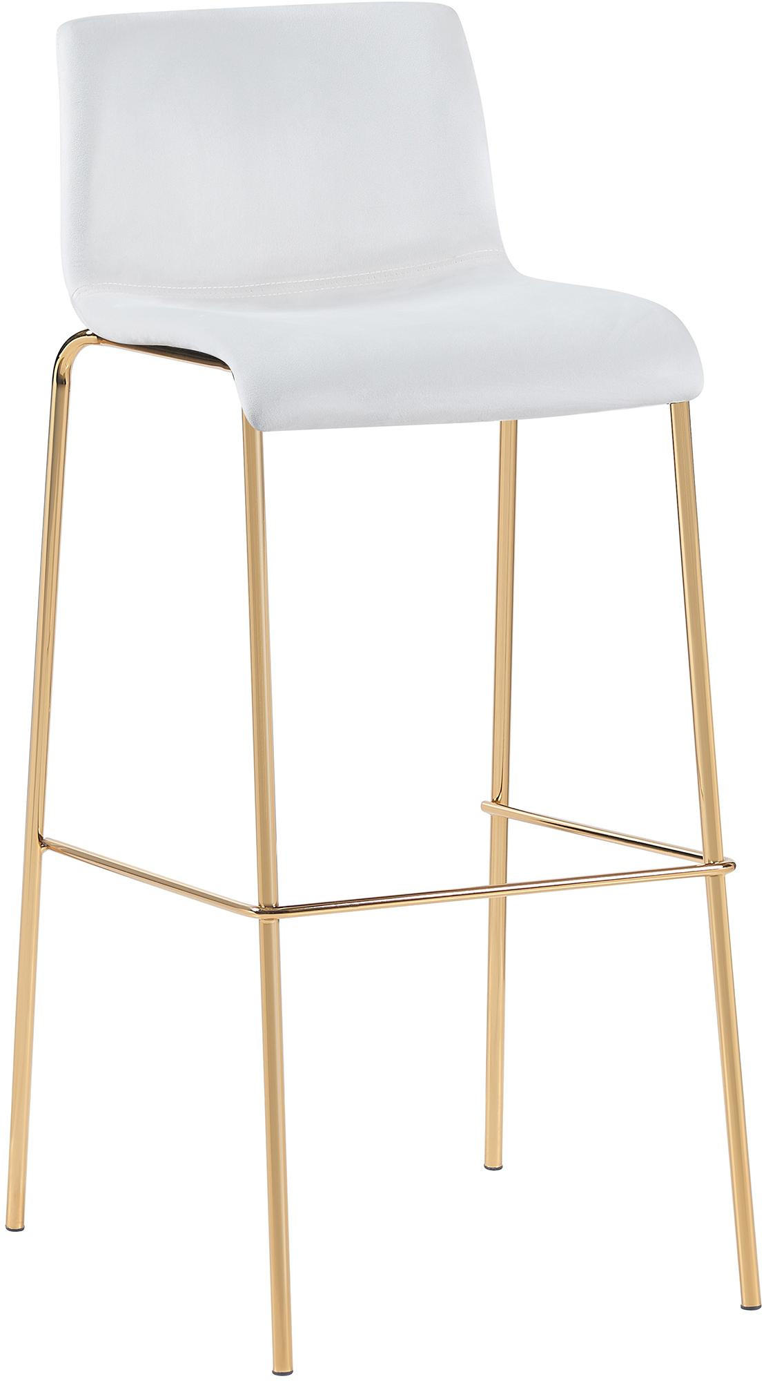 BARHOCKER Samt Creme - Goldfarben/Creme, Textil/Metall (43/100/48cm) - CLP