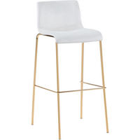 BARHOCKER Samt Creme - Goldfarben/Creme, Textil/Metall (43/100/48cm) - CLP