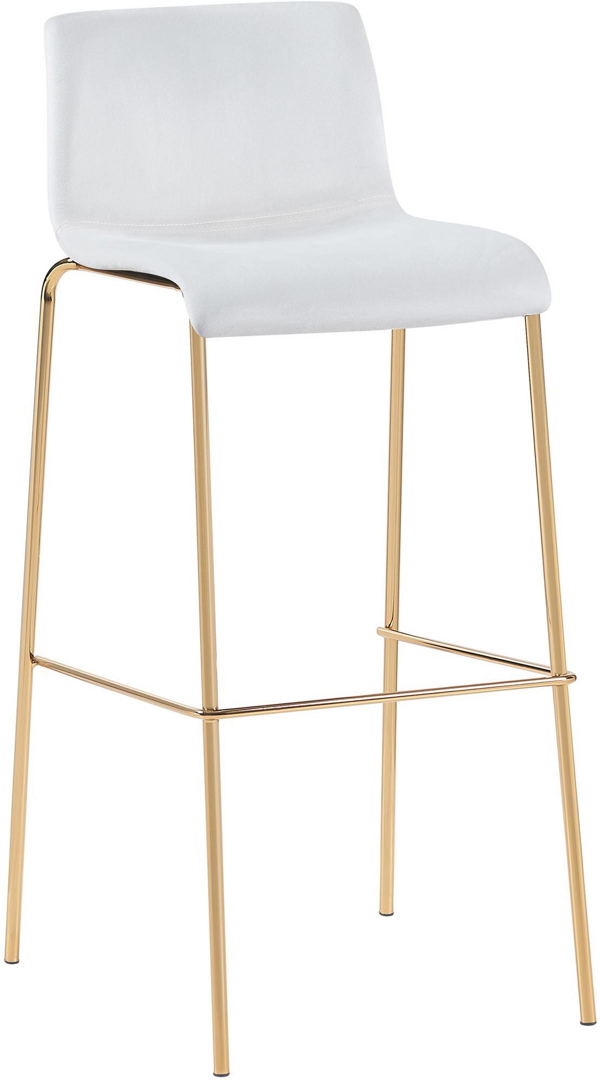 BARHOCKER Samt Creme - Goldfarben/Creme, Textil/Metall (43/100/48cm) - CLP