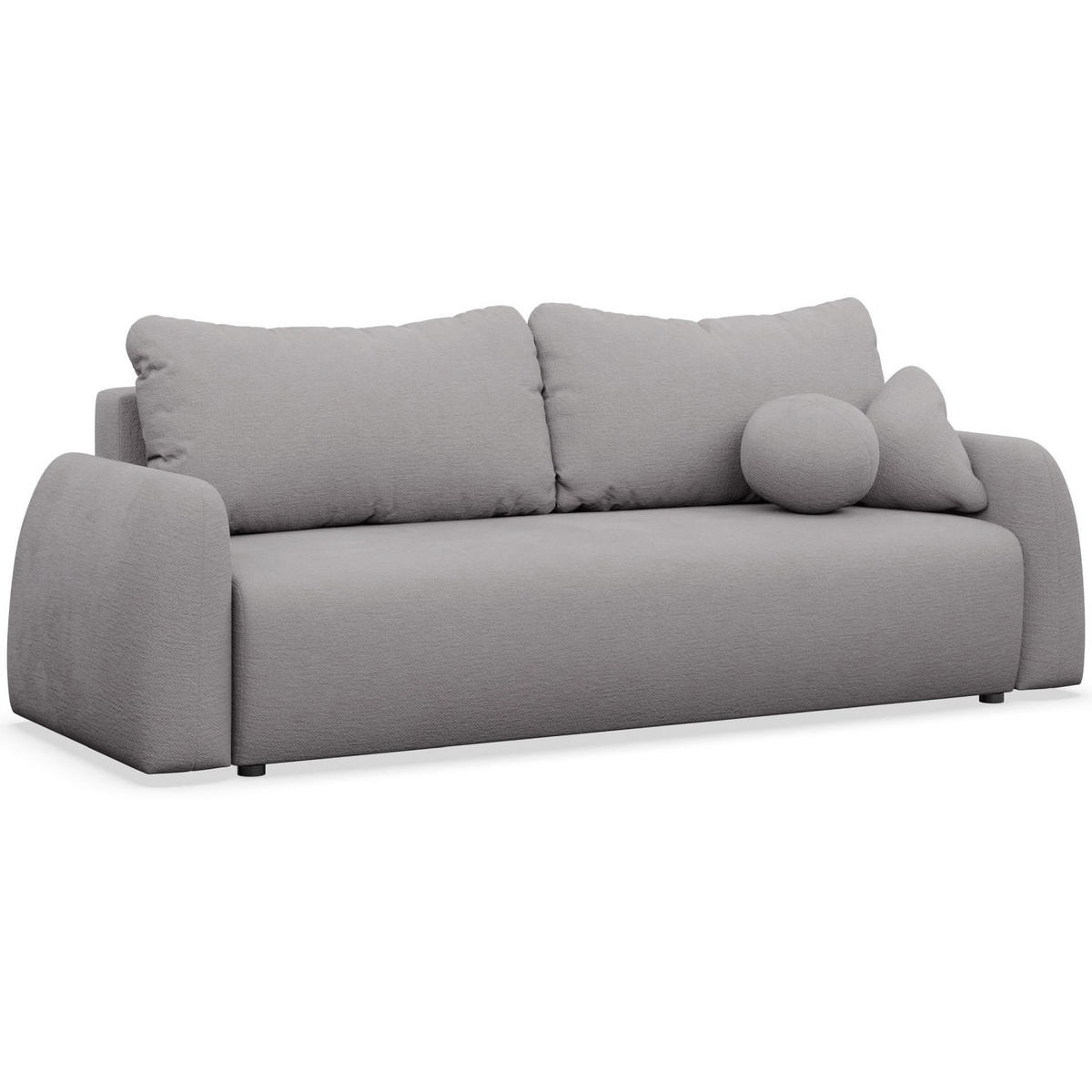 3-SITZER SOFA Nubelle Grau Chenille-Bezug, wasserabweisend - Schwarz/Grau, Kunststoff/Textil (244/85/93cm) - Selsey