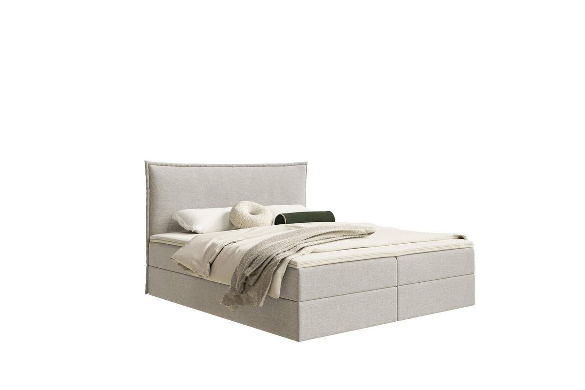 POLSTERBETT COZY mit Bettkasten, Doppelbett - 180x200 cm - Beige/Naturfarben, Holz/Textil (180/200cm) - mybed.
