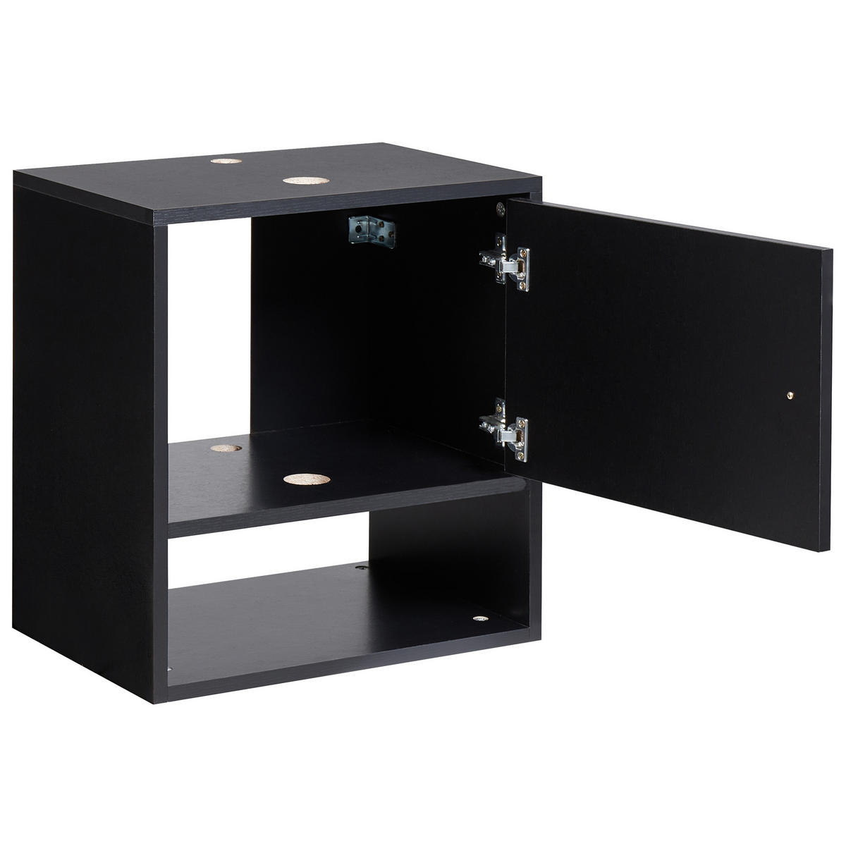 WASCHBECKENUNTERSCHRANK wandmontiertk 45 cm Schwarz Limeria - Schwarz, Holzwerkstoff (45/47/30cm) - Beliani