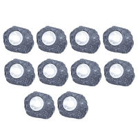 LED AUSSENLEUCHTE Steinoptik Grau 10er Set - Grau, Kunststoff (7.8/6/5.5cm) - Globo Lighting