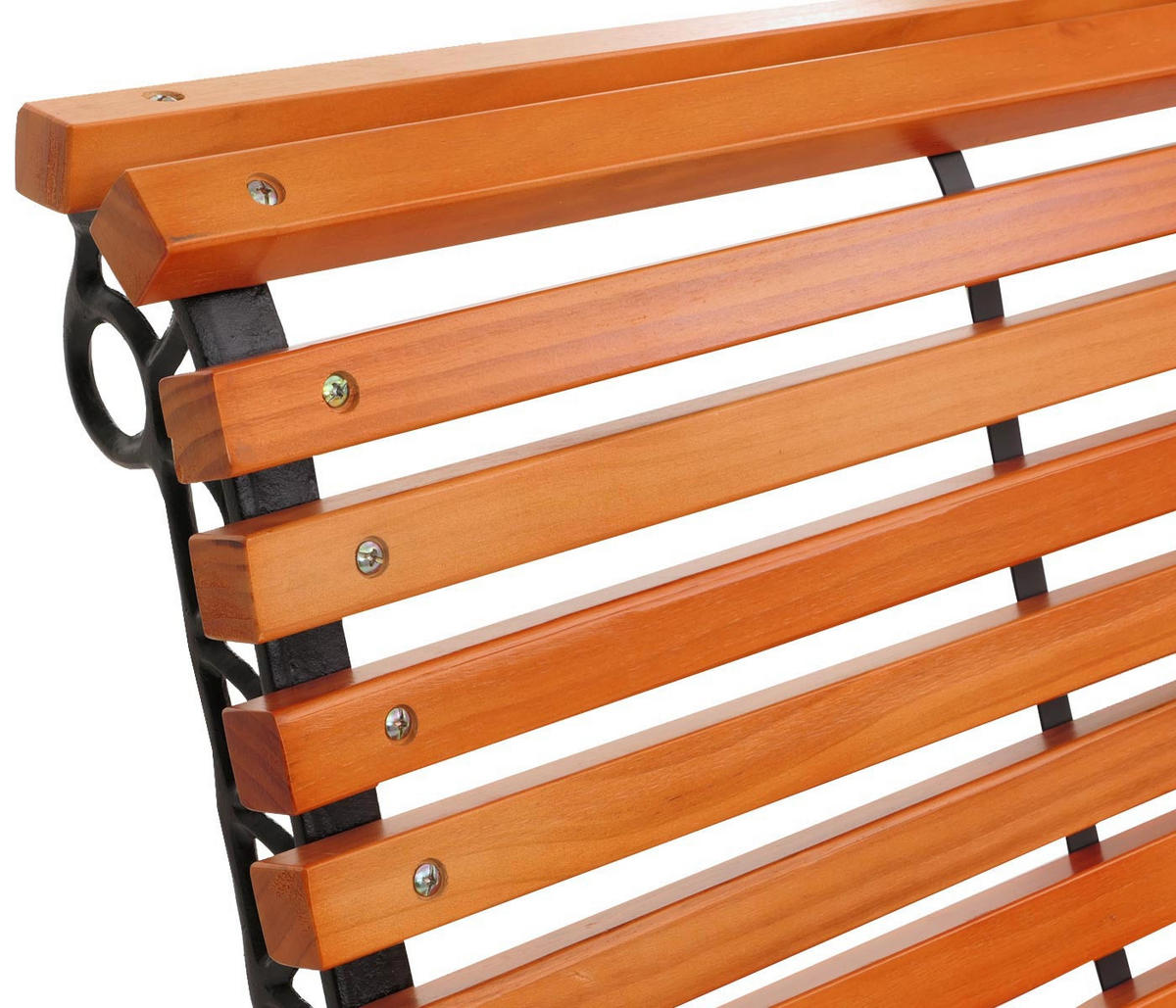 GARTENBANK Schwarz, Teak Dekor - Schwarz/Teakfarben, Holz (160/84/65cm) - MCW