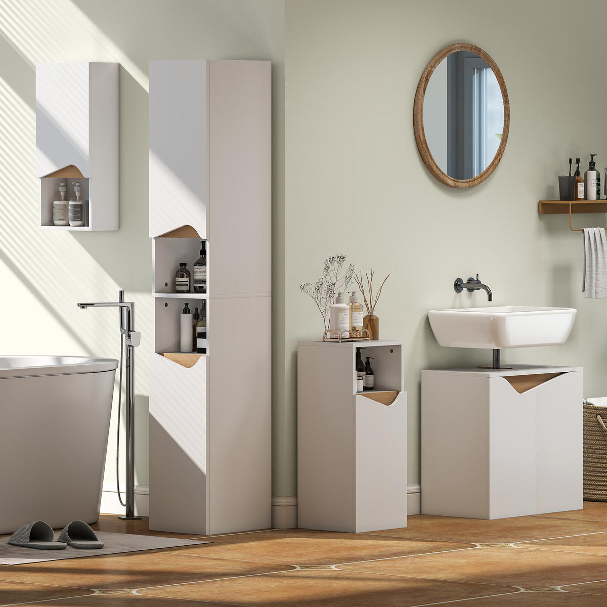 BADEZIMMERSCHRANK Weiß 17.0/30.0/67.0 cm - Weiß, Holzwerkstoff (30/67/17cm)