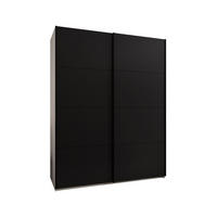 SCHWEBETÜRENSCHRANK 245,5/200/64 2-türig - Schwarz/Weiß, Holz/Metall (200/245/64cm) - Abiks Möbel