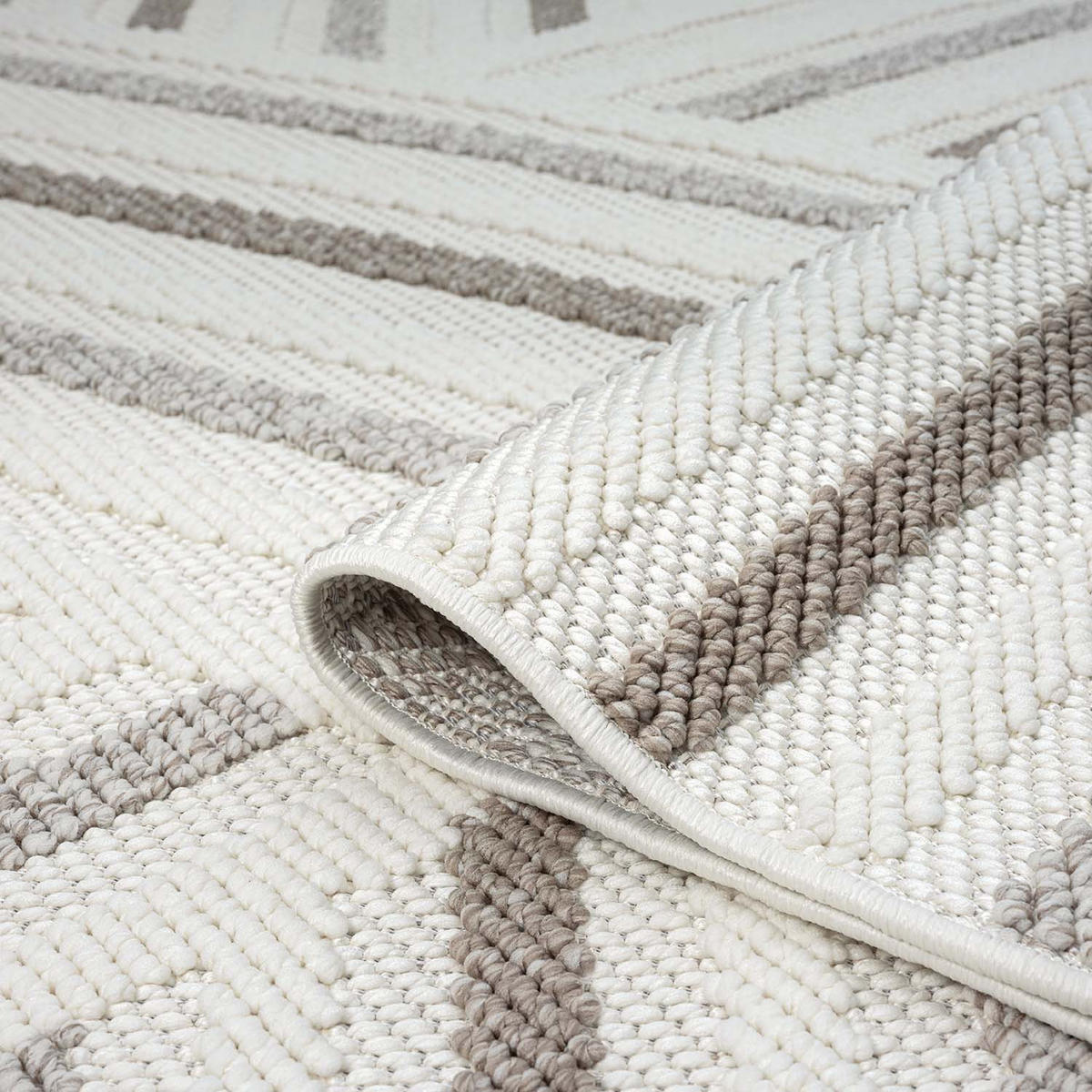 KURZFLOR-TEPPICH Lindo 7590 Creme 160x160 cm Rund - Beige/Creme, Textil (160/160cm) - carpet city