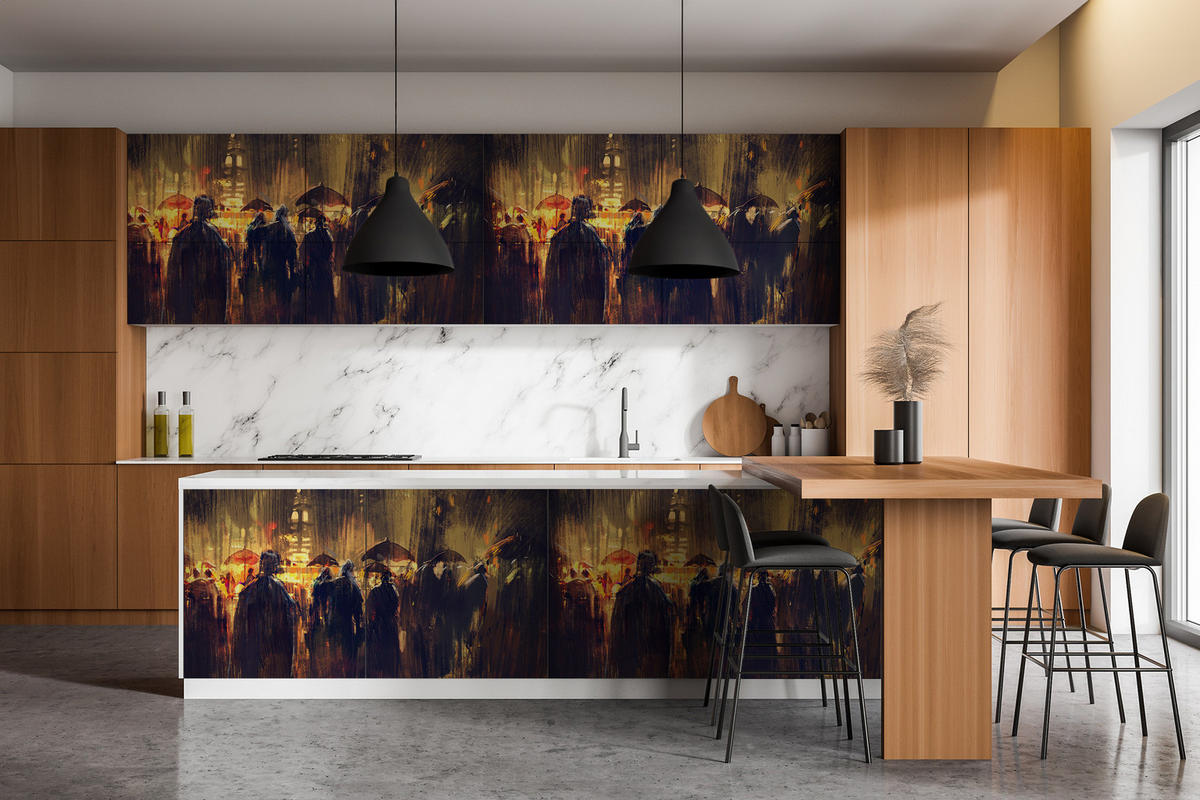 MÖBLAUFKLEBER 100x50 cm mehrfarbig - Eichefarben/Multicolor, Kunststoff (100/50/0.1cm) - Wallfluent