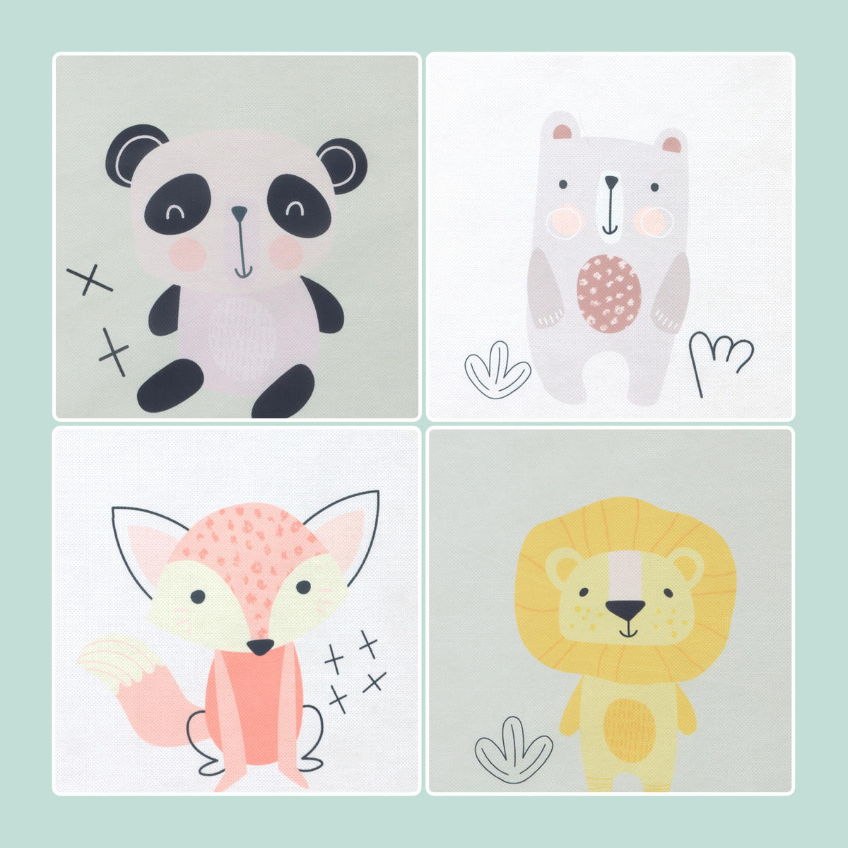 4XKINDERAUFBEWAHRUNGSBOXEN - Multicolor, Wellpappe/Textil (30/30cm) - Relaxdays
