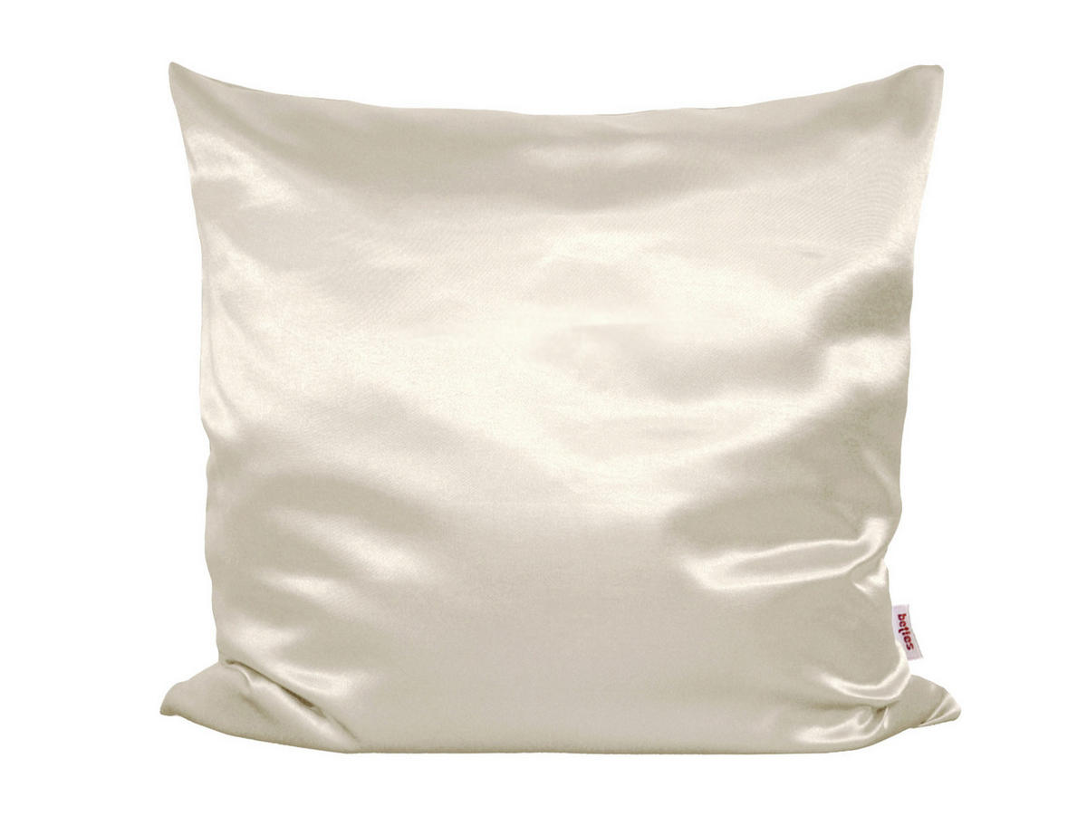 KISSENBEZUG Glanz Satin champagner 80/80 cm - Ecru/Champagner, Textil (80/80cm) - beties Heimtextil