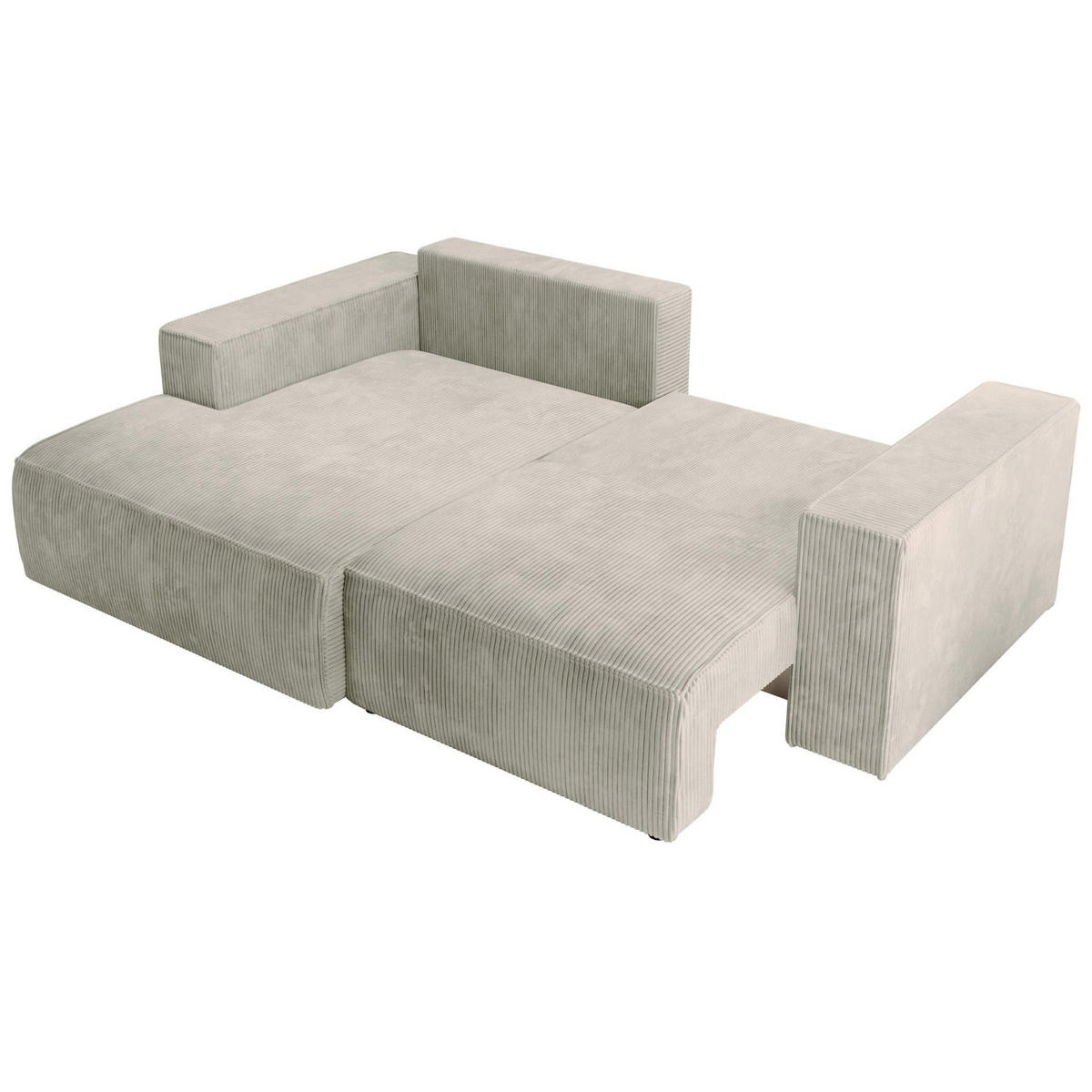 ROHOVÁ pohovka Farese Mini s manšestrovým poťahom Greige, ľavá - čierna/taupe, textil (240/167cm) - Selsey