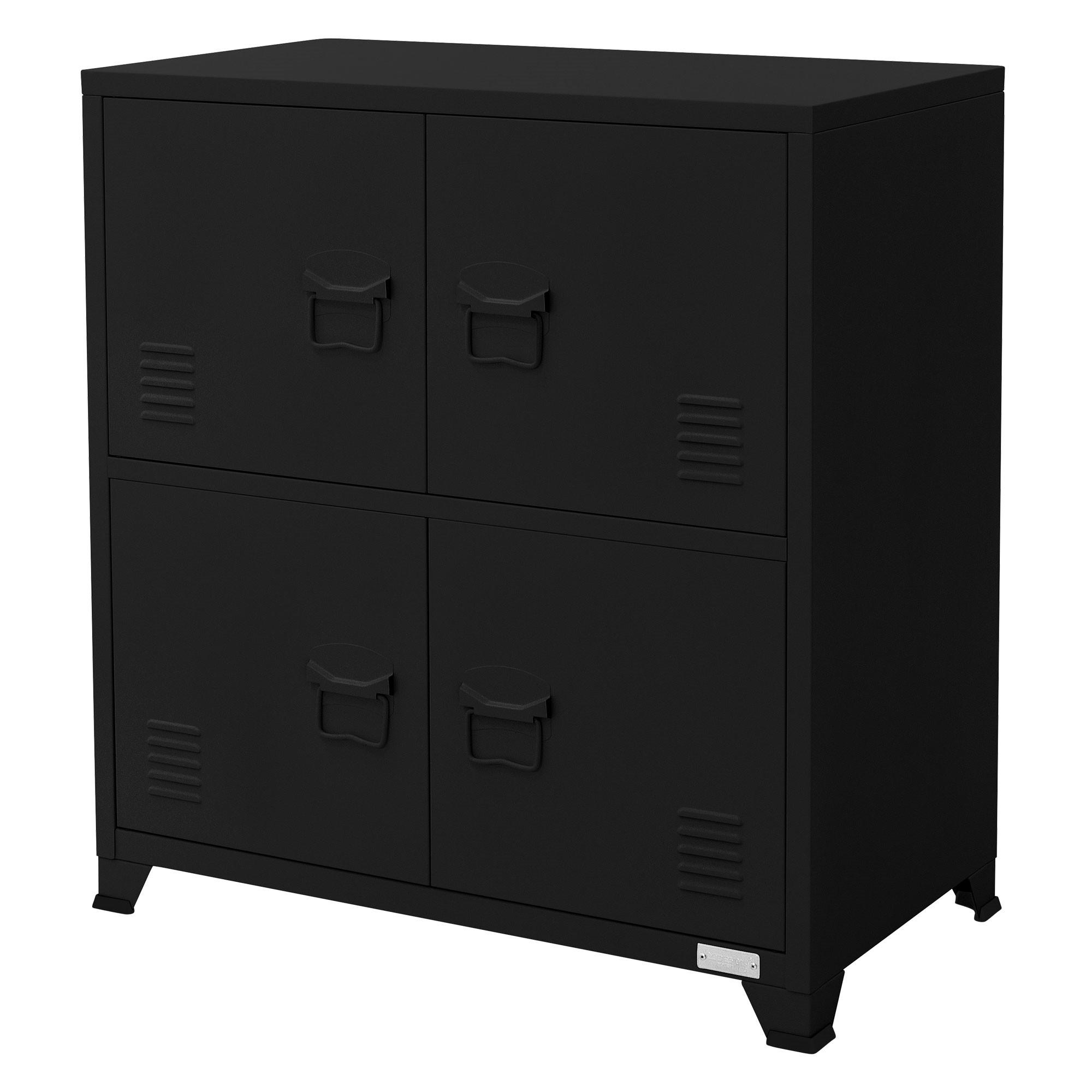 AKTENSCHRANK - Schwarz, Metall (40/80.5/75cm) - ML-DESIGN