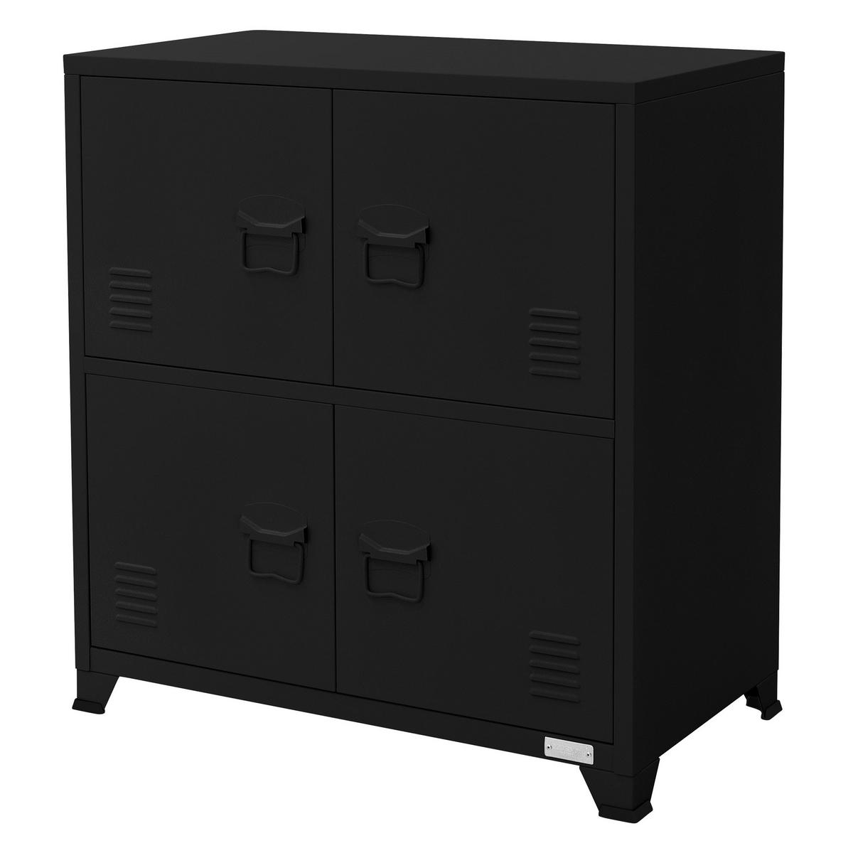 AKTENSCHRANK - Schwarz, Metall (40/80.5/75cm) - ML-DESIGN
