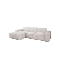 ECKSOFA L-Form Siena Stoff Velo Ecru Links - Ecru, Holz/Kunststoff (165/266cm) - Kaiser Möbel