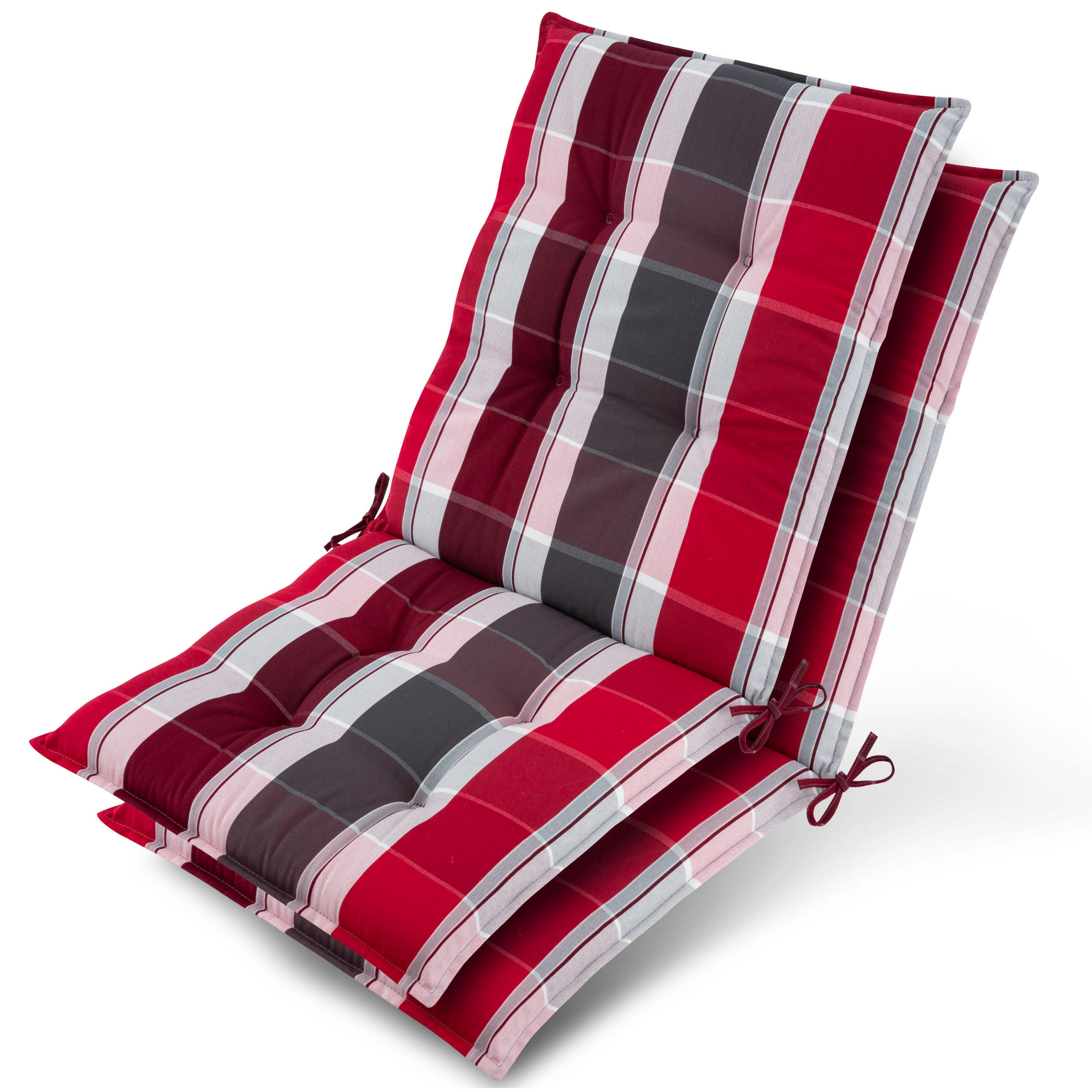 NIEDERLEHNER Sun-NL 105x50x8cm Rot-Anthrazit-Gestreift (2tlg) - Dunkelrot, Textil (50/100cm) - Beautissu 
